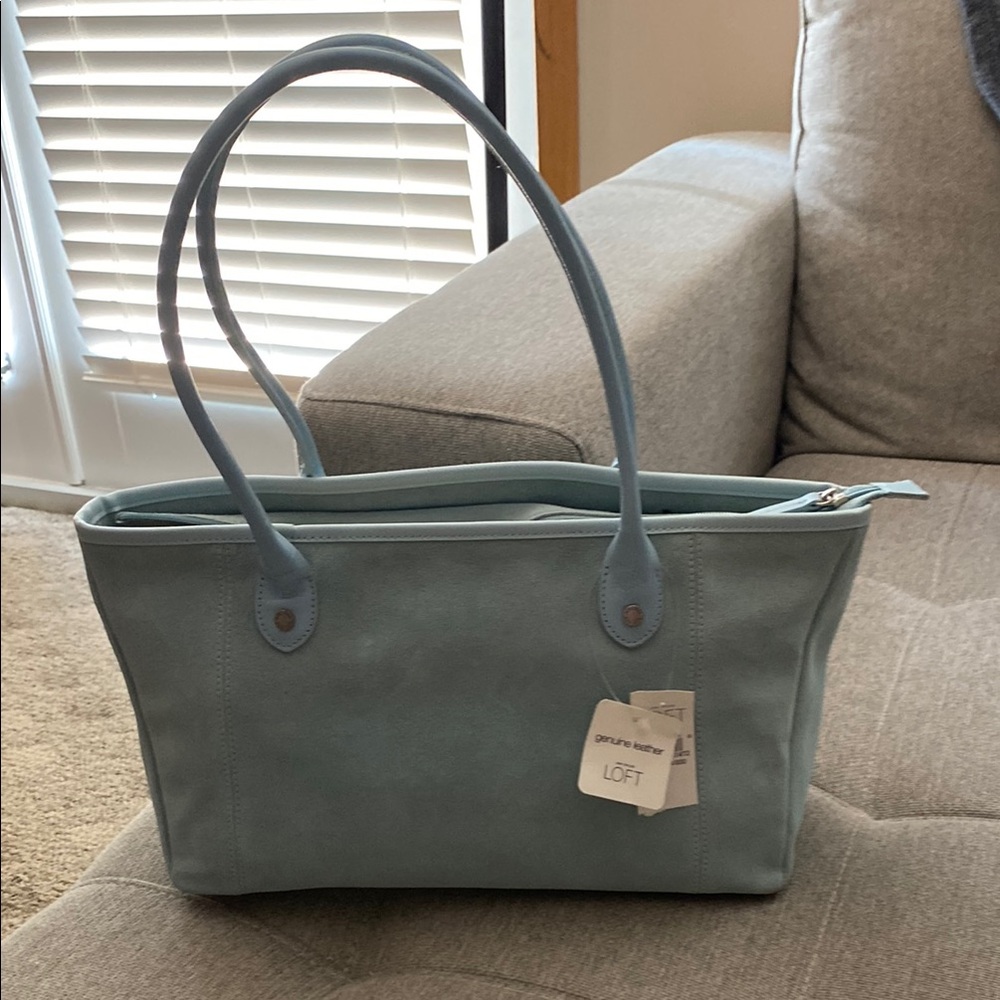 LOFT Elegant Blue leather Tote bag